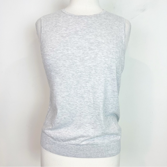 Theory Tops - THEORY GRAY SLEEVELESS KNIT LIGHTWEIGHT SWEATER TANK WOMENS MEDIUM